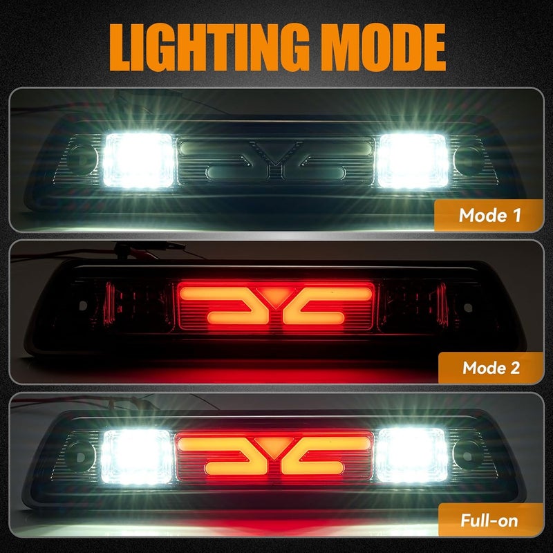 Cxdar Third 3rd Brake Light, LED High Mount Stop Light for 2009-2014 Ford F150, 10-14 Lincoln Mark LT, Rear Center Cab Roof Tail Cargo Lamp, DOES NOT FIT SVT Raptor & Models with Hill Descent Control - Image 2